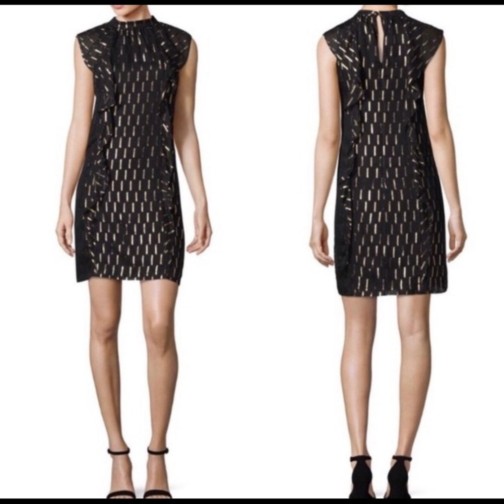 Black and Gold Worthington Mid Dress